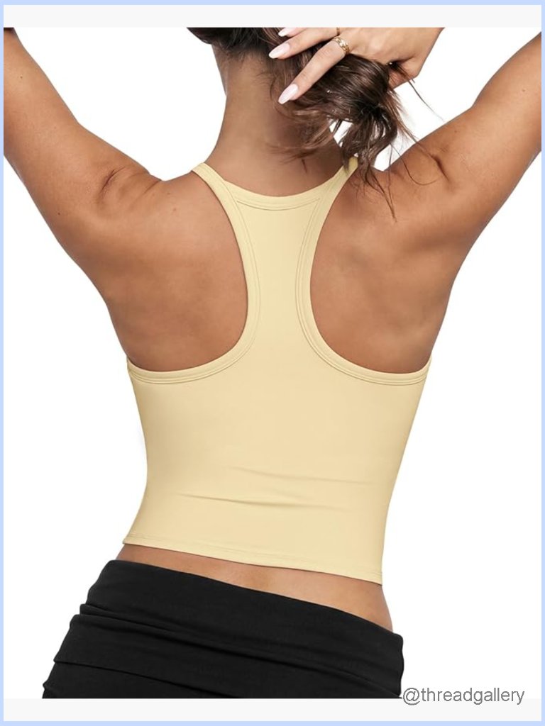 Padded Racerback Workout Tank With Built In Bra Activewear Top